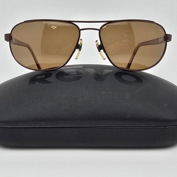 Revo 3007 081-S/61 Bronze Frame Polarized H2O Brown Lens Aviator Sunglasses 62mm